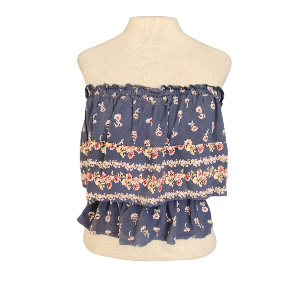 Japna Flowy Tiered Tube Top floral